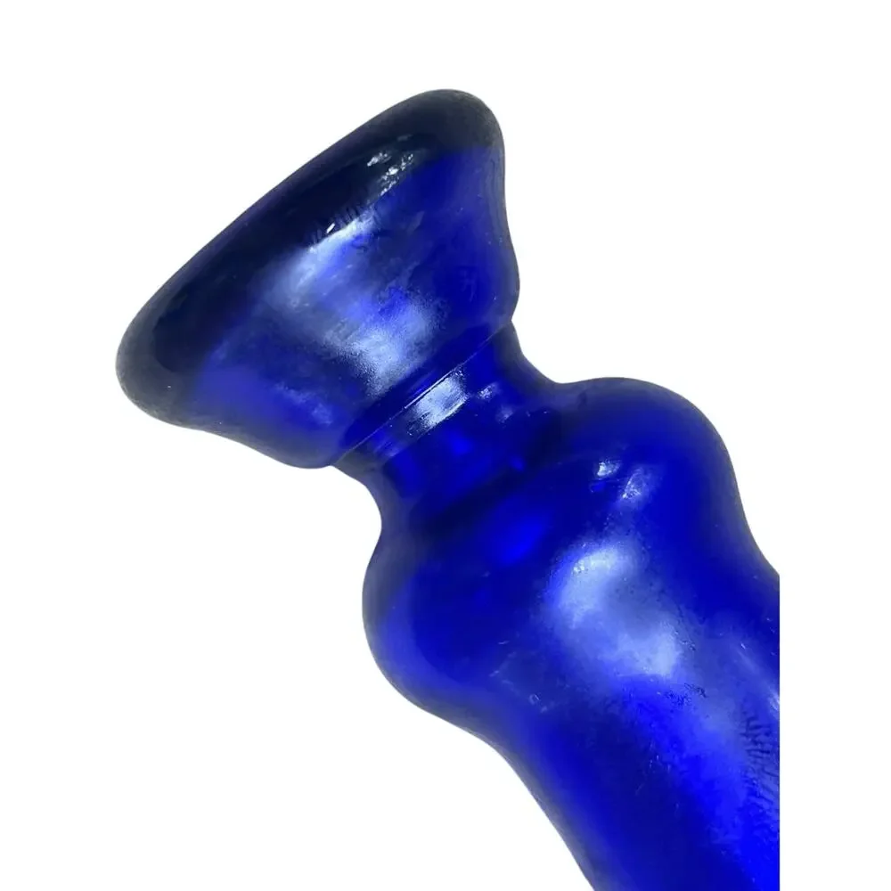 cobalt blue glass bud vase set Of Three‎ 4” High Shot Glass? Thick